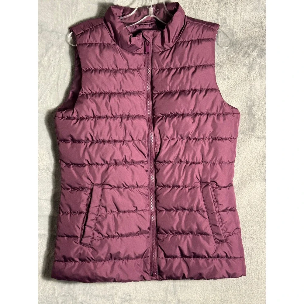 Gap Kids Puffer Vest Girls XL Purple Quilted Zip Front Sleeveless Jacket‎